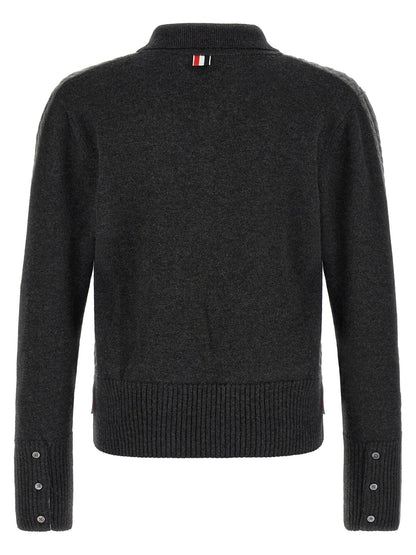 Gray Virgin Wool Polo Shirt