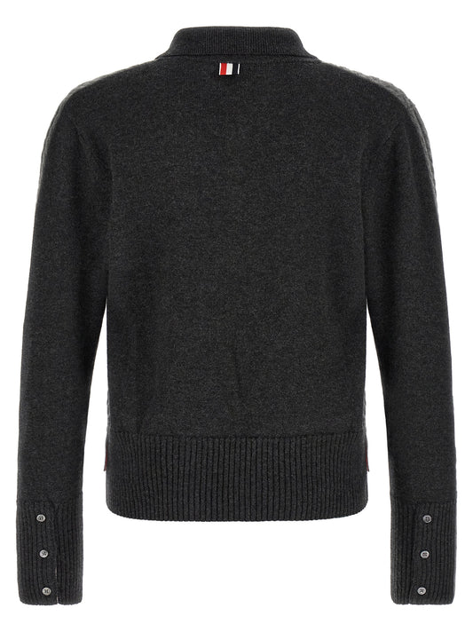 Gray Virgin Wool Polo Shirt