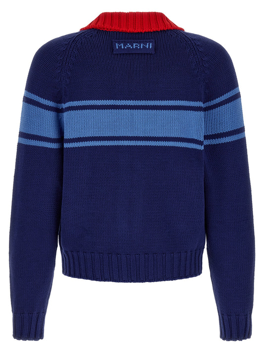 Blue Cotton Cardigan