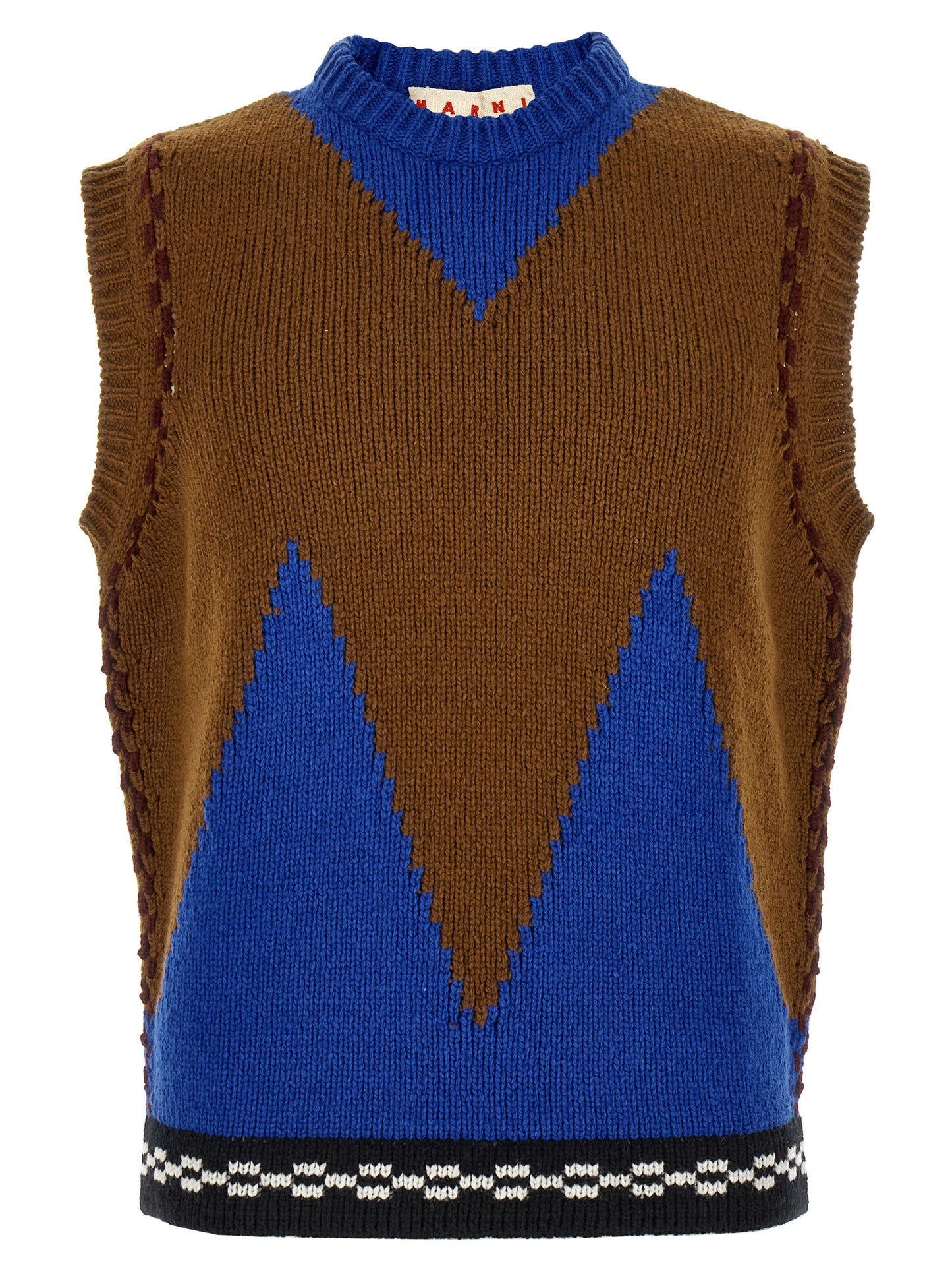 Multicolor Wool Sleeveles Sweater