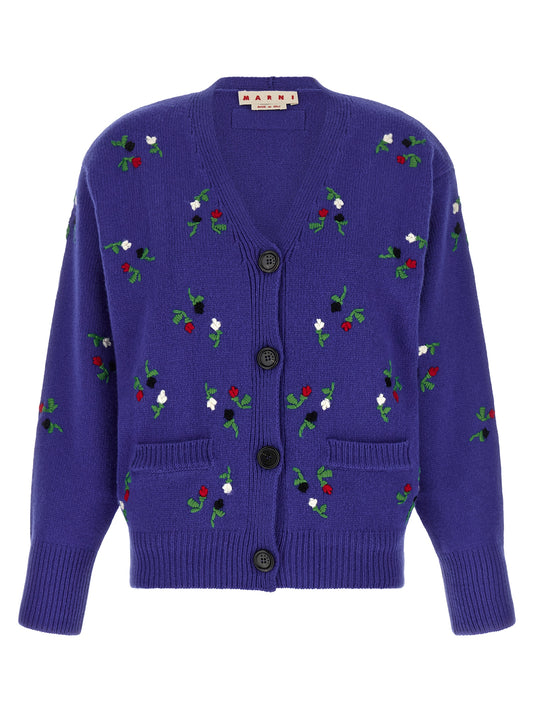 Blue Virgin Wool Cardigan