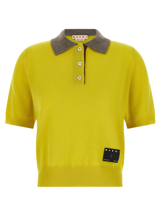 Bicolor Cashmere Polo Shirt