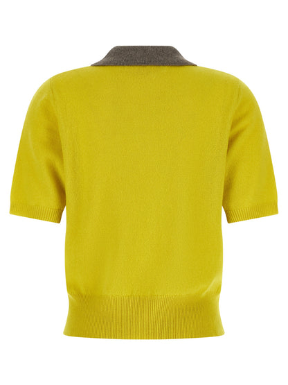 Bicolor Cashmere Polo Shirt