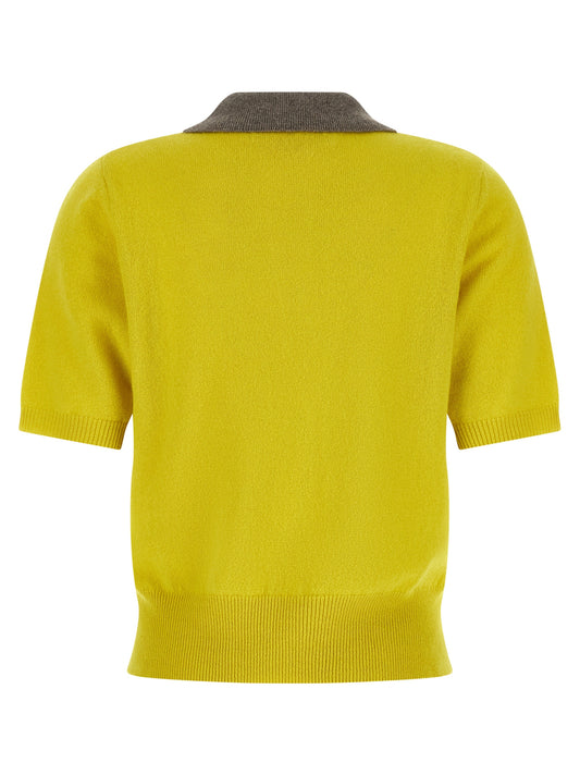 Bicolor Cashmere Polo Shirt