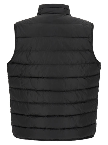 Black Polyester Sleeveless Jacket
