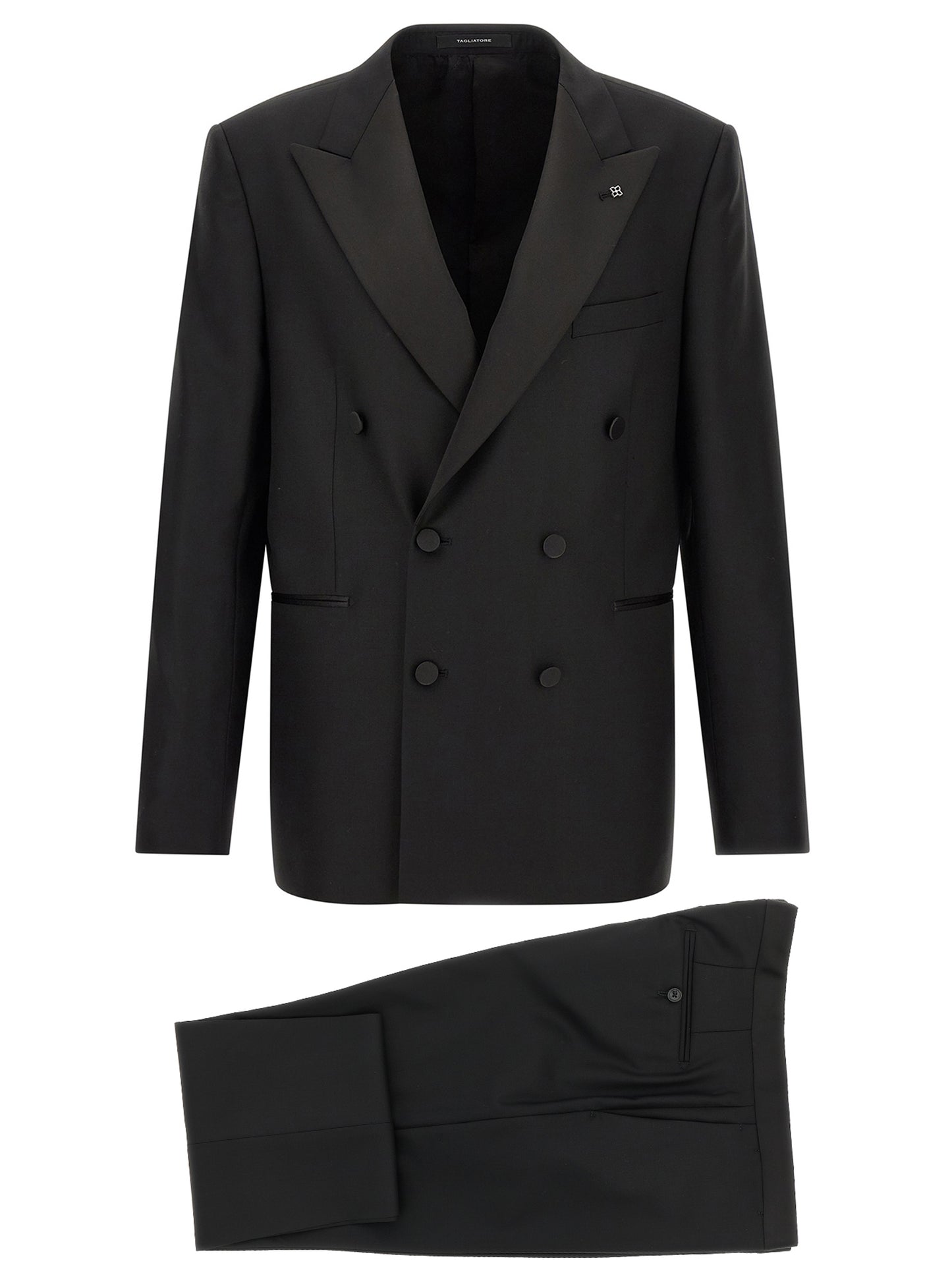 Black Virgin Wool Two-Piece Suit