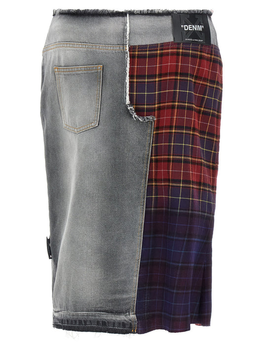 Multicolor Cotton Midi Skirt