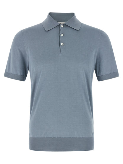 Blue Cotton Polo Shirt
