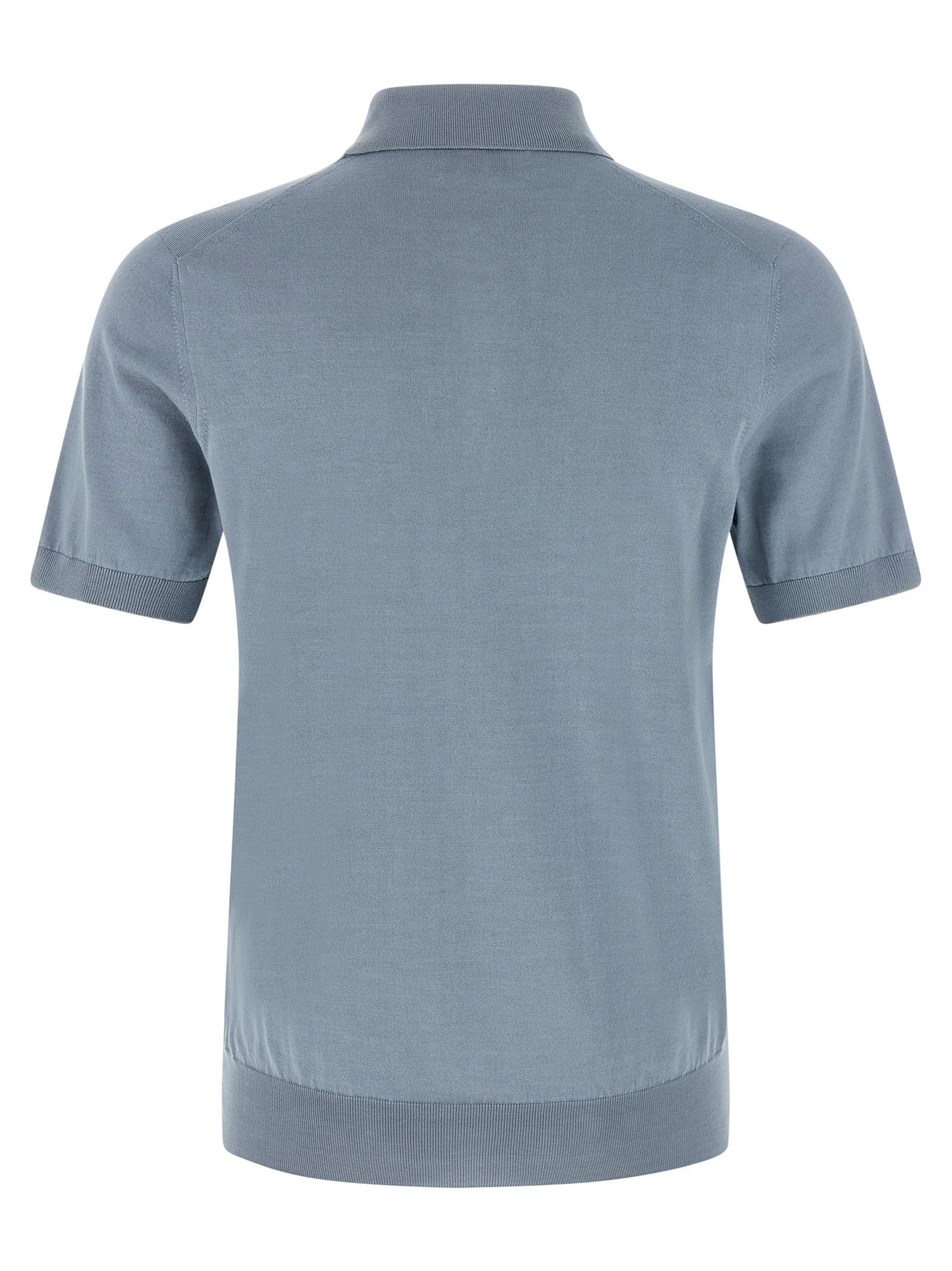 Blue Cotton Polo Shirt