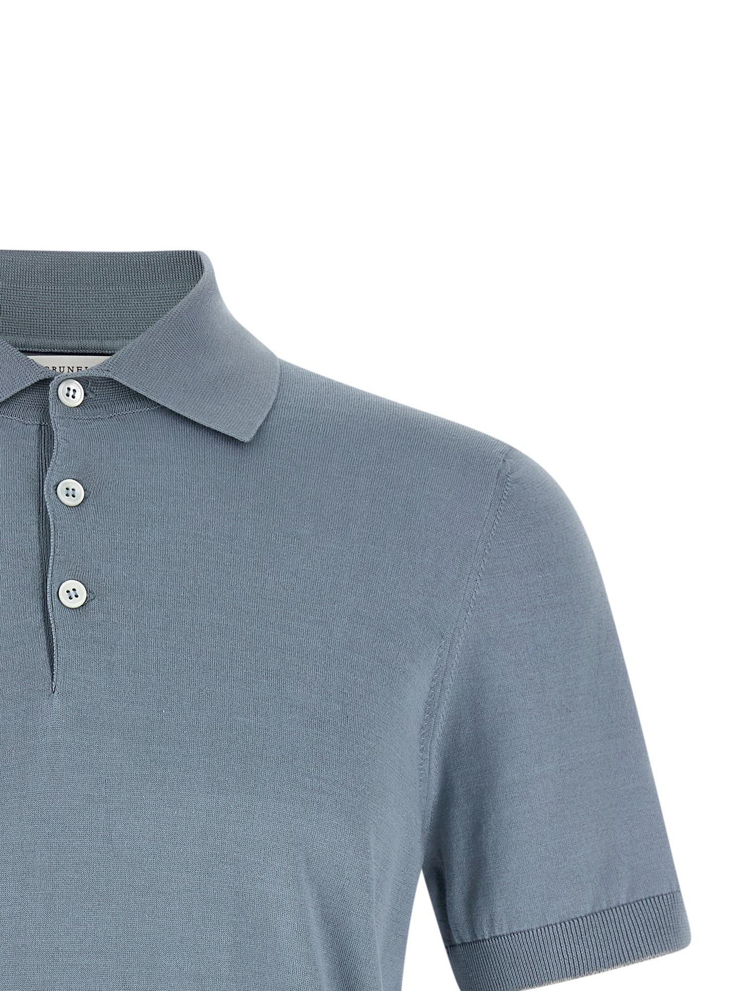 Blue Cotton Polo Shirt