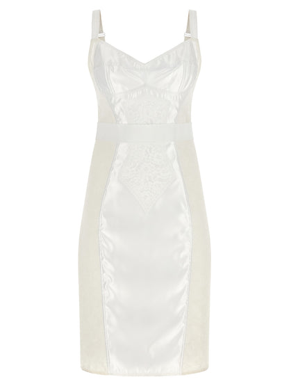White Polyamide Midi Dress