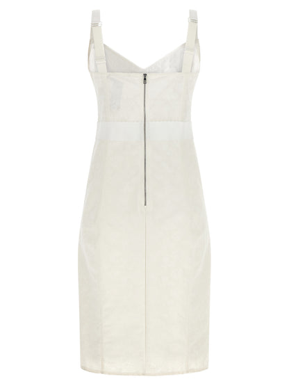 White Polyamide Midi Dress