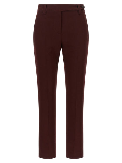 Bordeaux Cotton Casual Pants