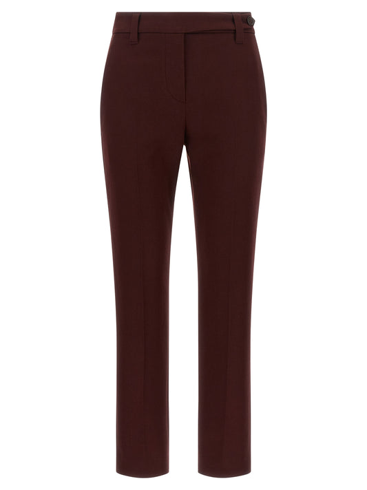 Bordeaux Cotton Casual Pants