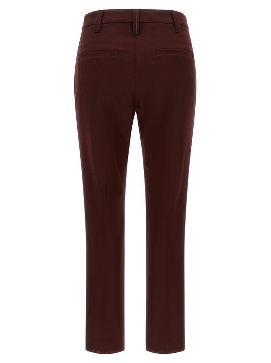 Bordeaux Cotton Casual Pants