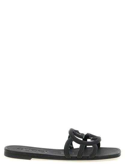 Black Rubber Slides