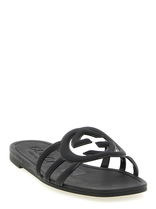 Black Rubber Slides