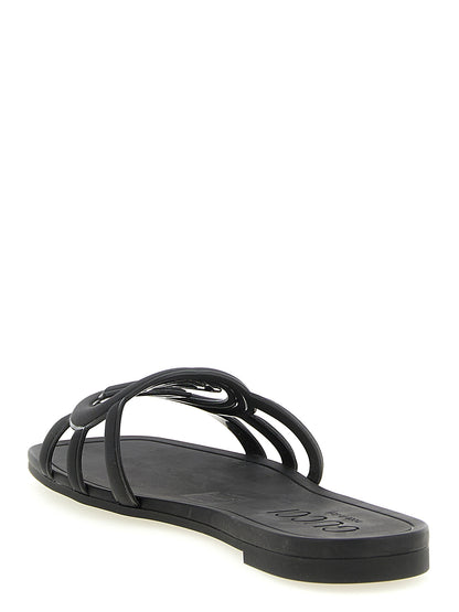 Black Rubber Slides