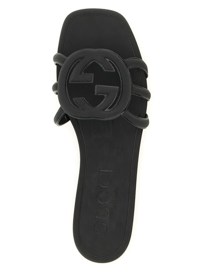 Black Rubber Slides