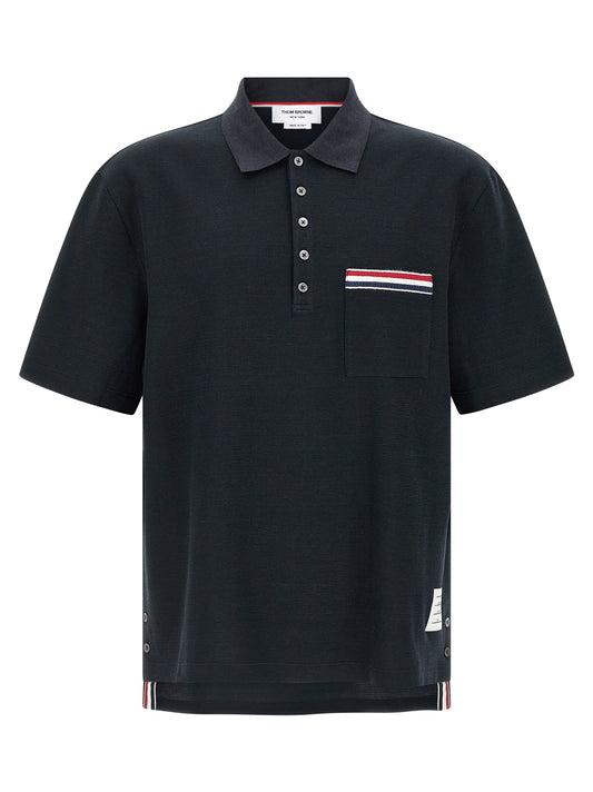 Blue Cotton Polo Shirt
