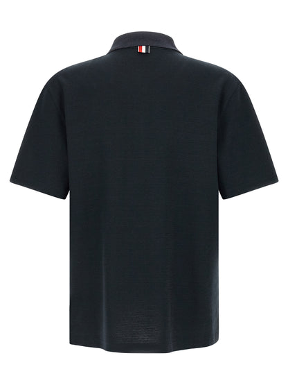 Blue Cotton Polo Shirt