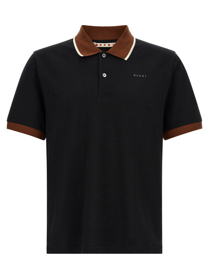Black Cotton Polo Shirt