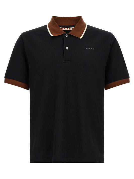 Black Cotton Polo Shirt
