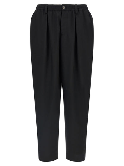 Black Virgin Wool Cropped Pants