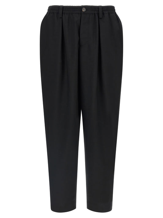 Black Virgin Wool Cropped Pants