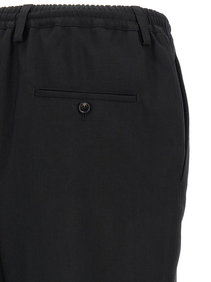Black Virgin Wool Cropped Pants