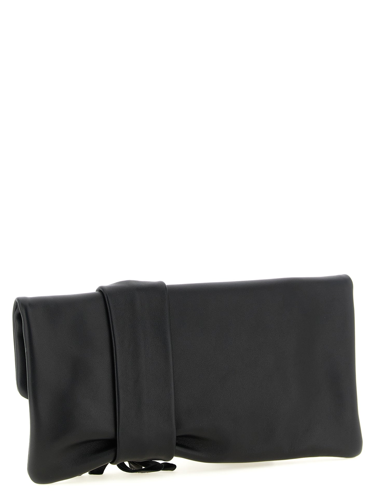 Black Lamb Leather Clutch Bag
