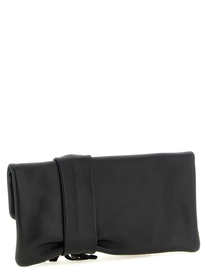 Black Lamb Leather Clutch Bag