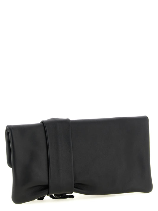 Black Lamb Leather Clutch Bag