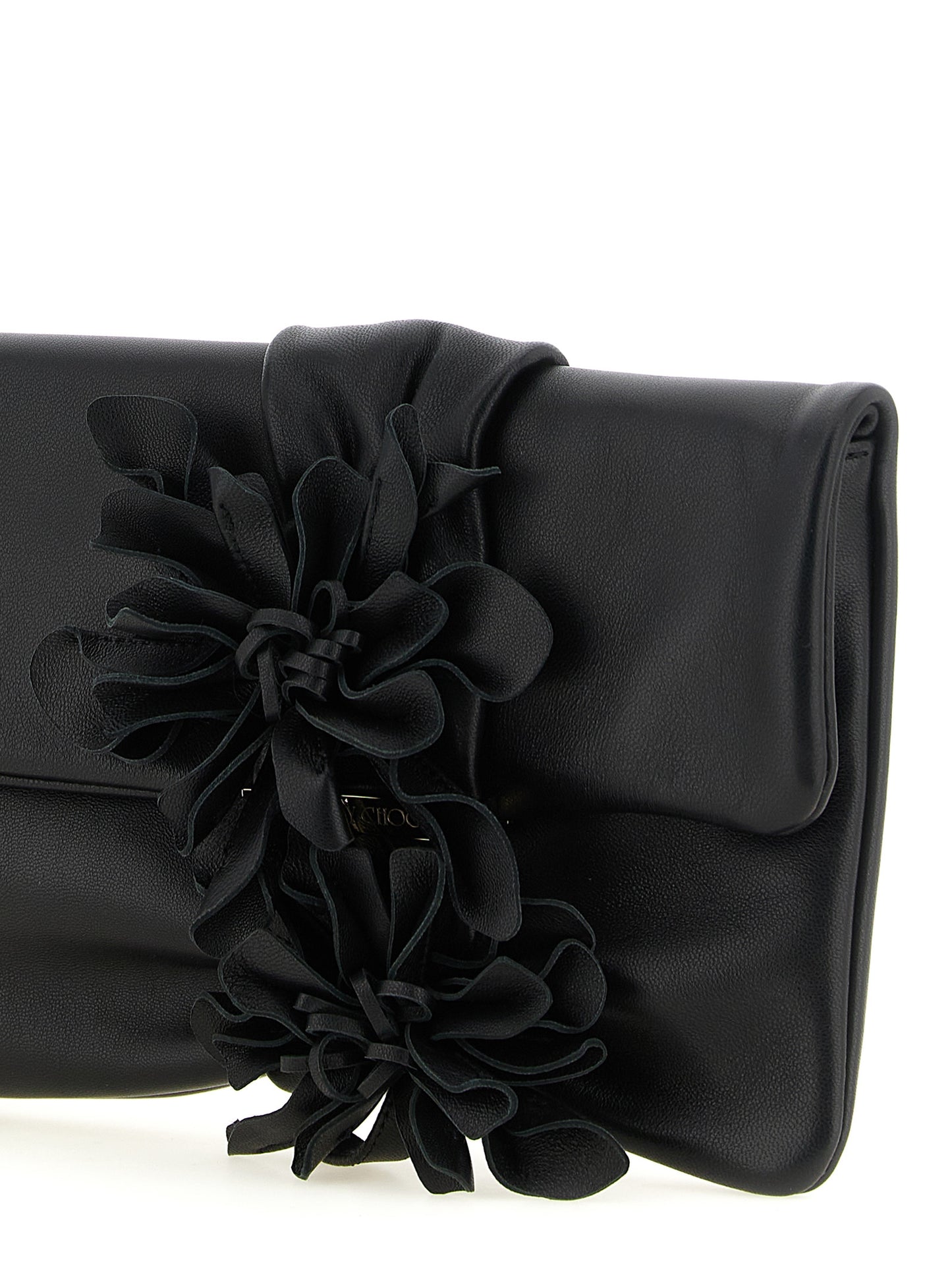 Black Lamb Leather Clutch Bag