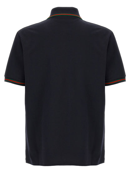 Blue Cotton Polo Shirt