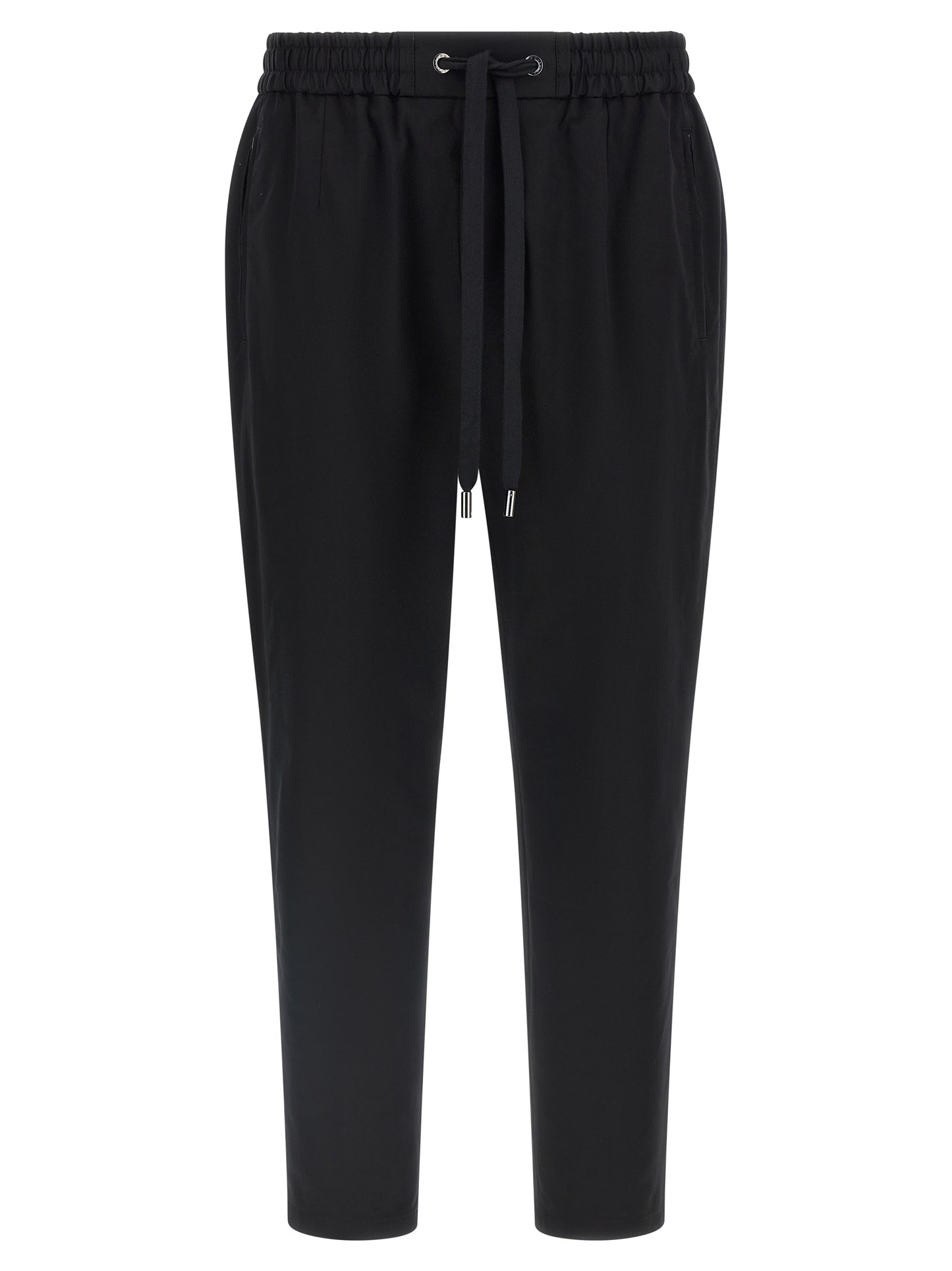 Black Cotton Casual Pants