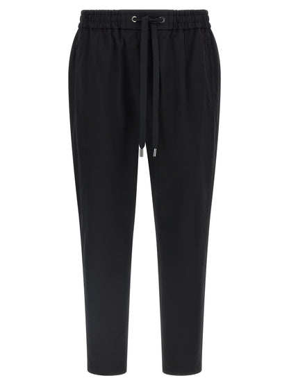 Black Cotton Casual Pants