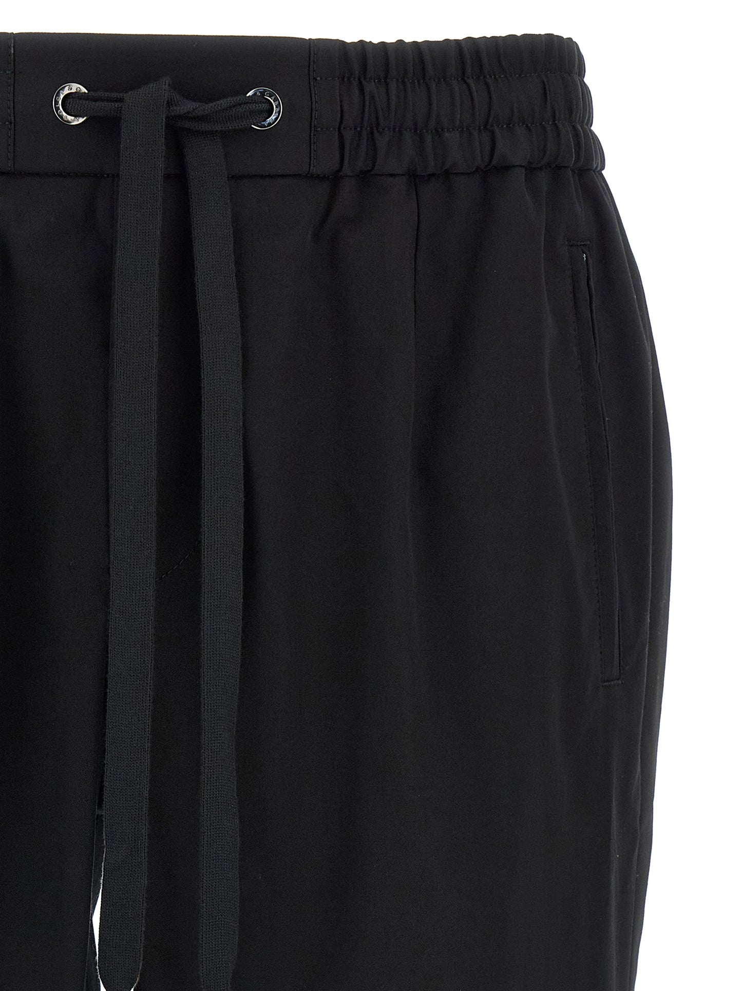 Black Cotton Casual Pants