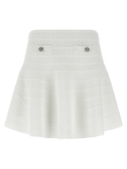 White Viscose Long Skirt