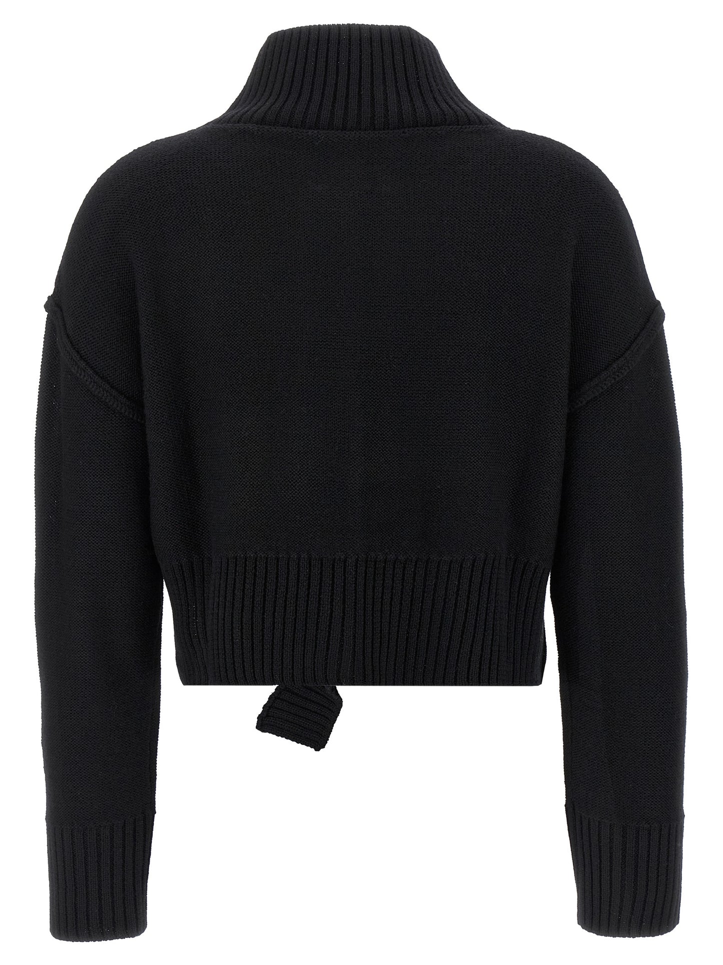 Black Virgin Wool Cardigan