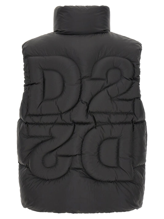 Black Polyester Sleeveless Jacket