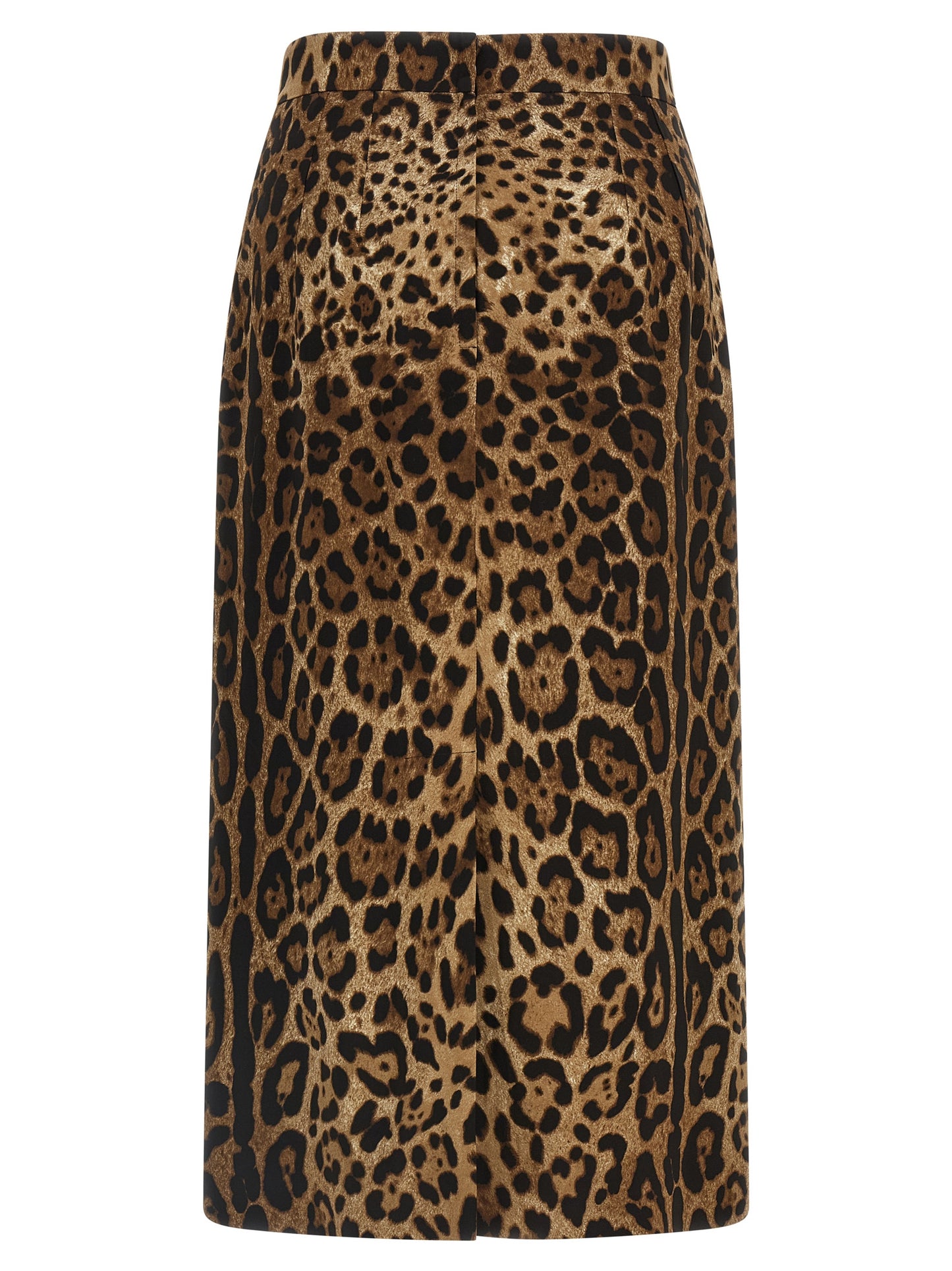 Brown Viscose Midi Skirt