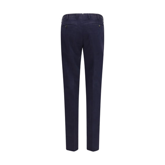 Blue Elastane Casual Pants