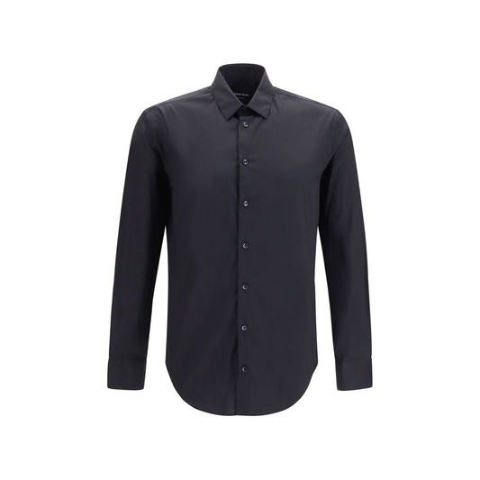 Black Cotton Dress Shirt