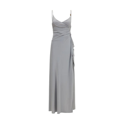 Gray Viscose Casual Dress