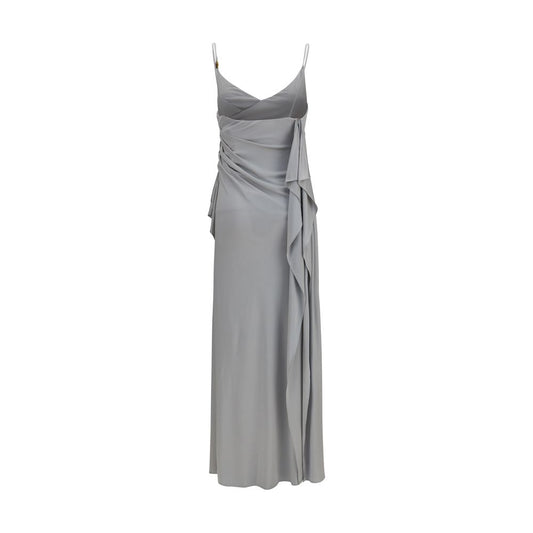 Gray Viscose Casual Dress