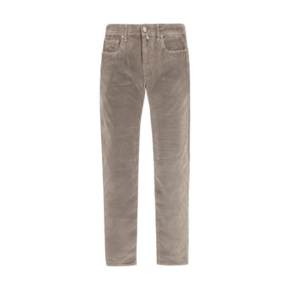 Brown Cotton Casual Pants