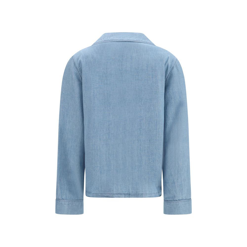 Blue Cotton Dress Shirt