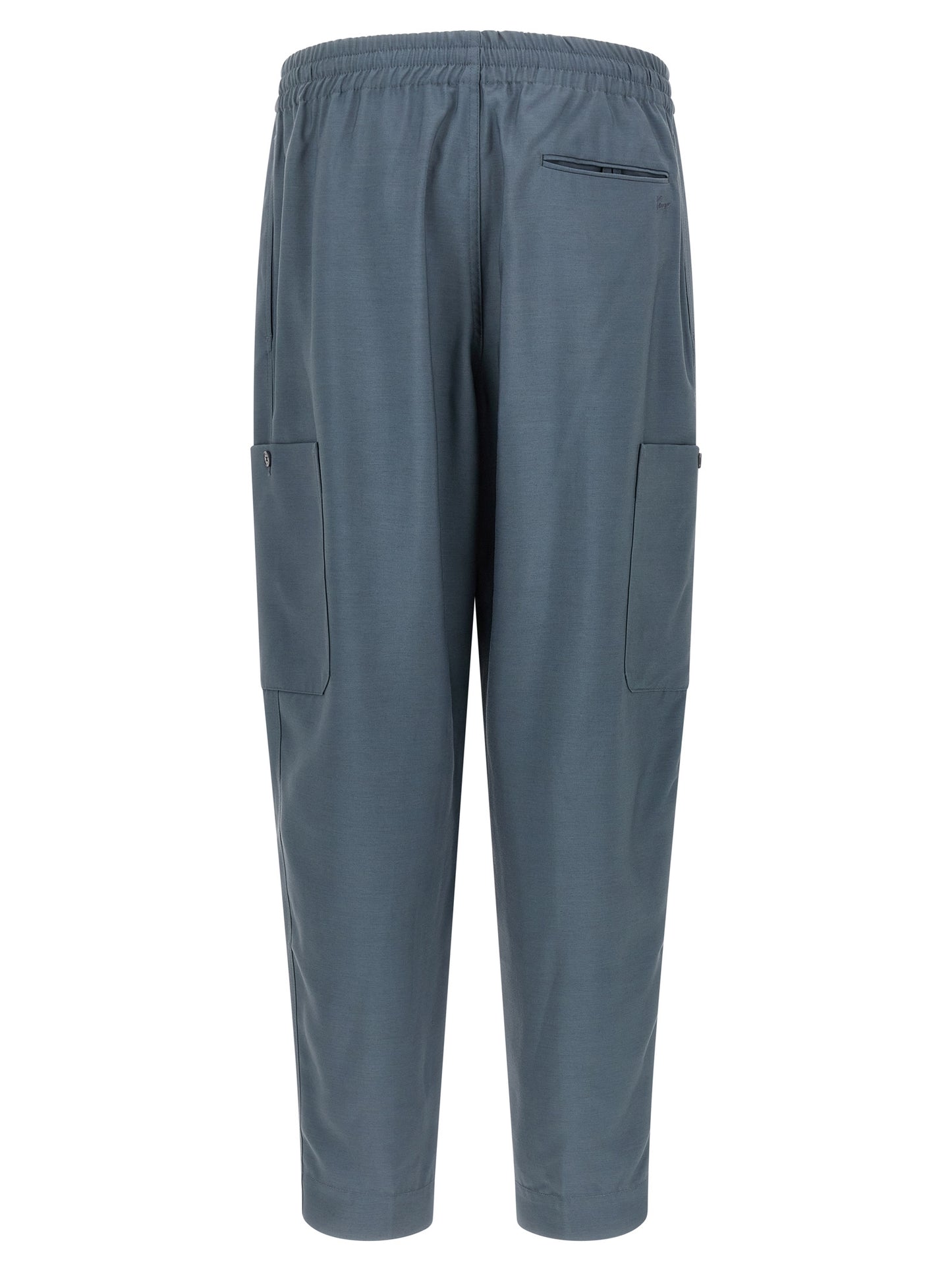 Gray Wool Cargo Pants