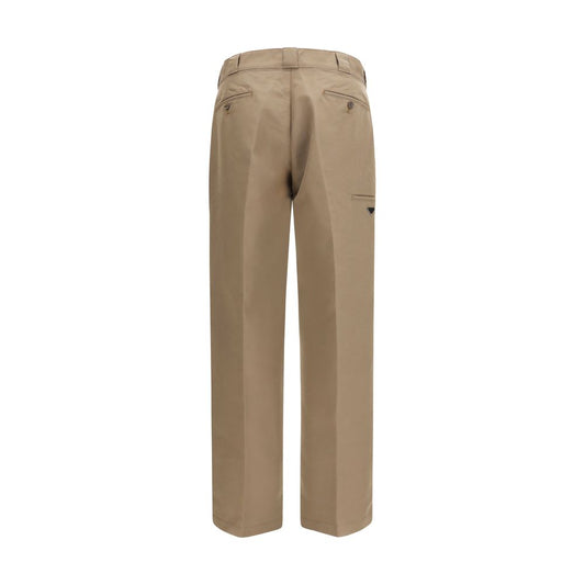 Brown Cotton Casual Pants